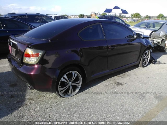 JTKDE177060087282 - 2006 TOYOTA SCION TC 勃艮第红 照片 4