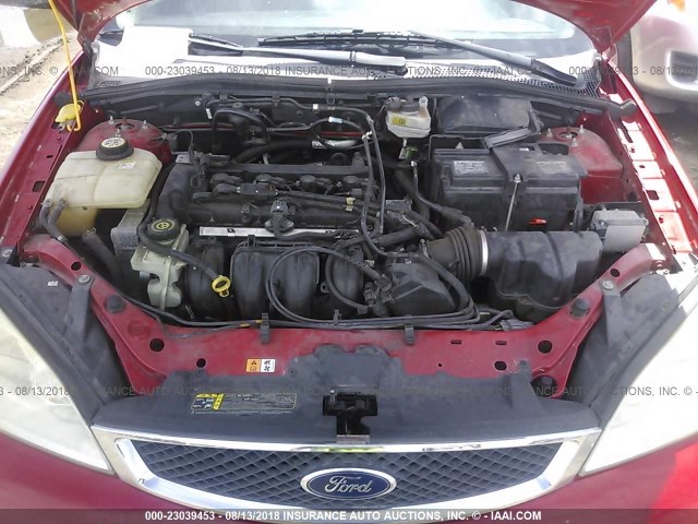 1FAFP34N07W311647 - 2007 FORD FOCUS ZX4/S/SE/SES RED photo 10