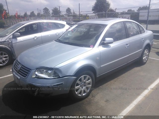 WVWPD63B72P245312 - 2002 VOLKSWAGEN PASSAT GLS Light Blue photo 2