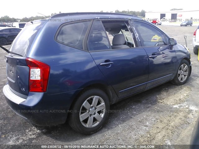 KNAFG525487152147 - 2008 KIA RONDO LX/EX BLUE photo 4