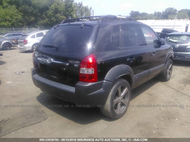 KM8JN12D05U182449 - 2005 HYUNDAI TUCSON GLS/LX BLACK photo 4