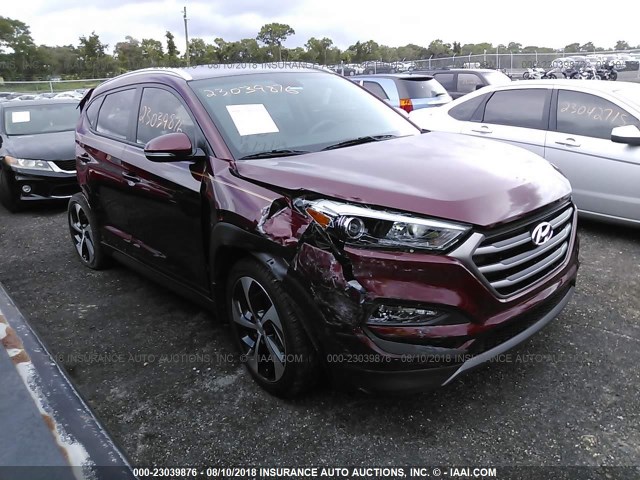 KM8J33A20GU209086 - 2016 HYUNDAI TUCSON LIMITED/SPORT AND ECO/SE MAROON photo 1