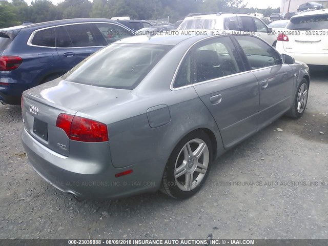 WAUDF78E18A116853 - 2008 AUDI A4 2.0T QUATTRO GRAY photo 4