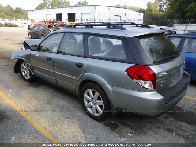 4S4BP61C897333417 - 2009 SUBARU OUTBACK 2.5I GREEN photo 3