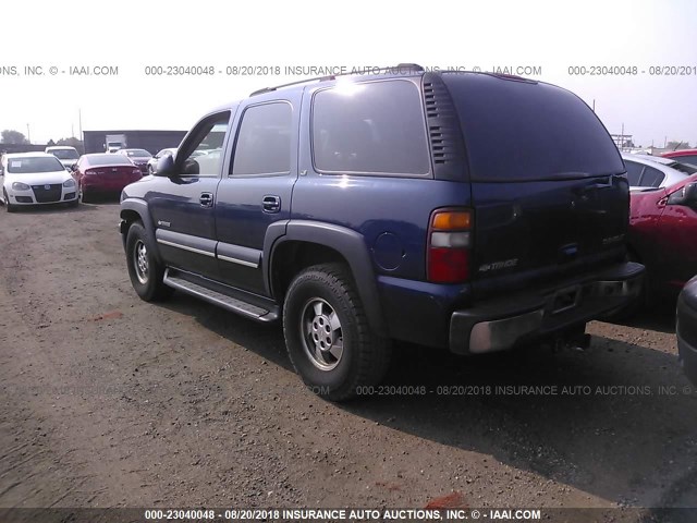 1GNEK13Z23J119884 - 2003 CHEVROLET TAHOE K1500 BLUE photo 3