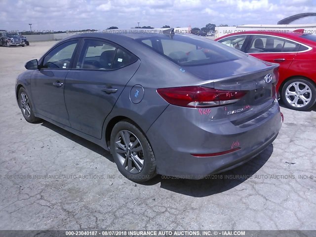 5NPD84LF9JH265196 - 2018 HYUNDAI ELANTRA SEL/VALUE/LIMITED GRAY photo 3