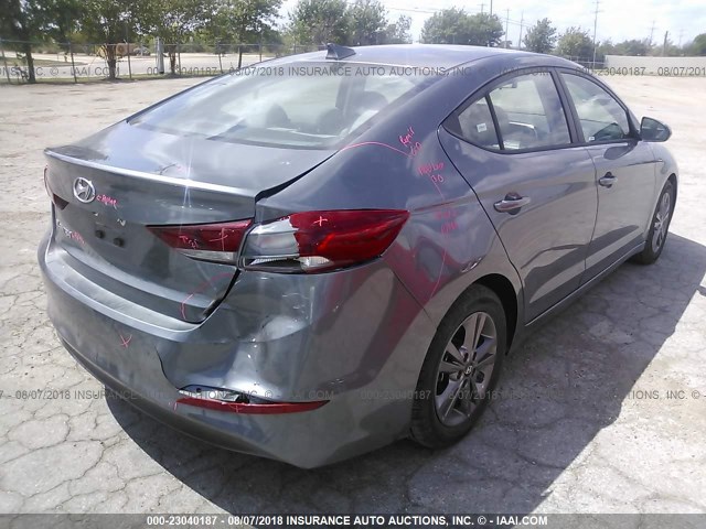 5NPD84LF9JH265196 - 2018 HYUNDAI ELANTRA SEL/VALUE/LIMITED GRAY photo 4