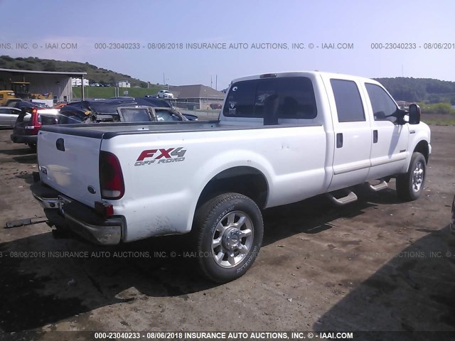 1FTWW31P75EB44287 - 2005 FORD F350 SRW SUPER DUTY WHITE photo 4