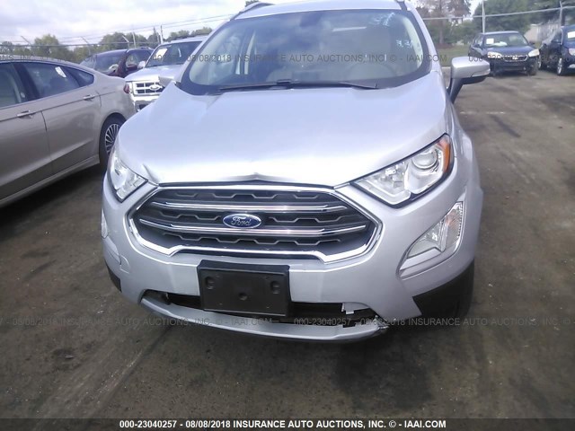 MAJ6P1WL2JC191486 - 2018 FORD ECOSPORT TITANIUM SILVER photo 6