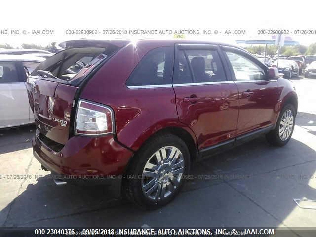 2FMDK49C28BA57824 - 2008 FORD EDGE LIMITED RED photo 4