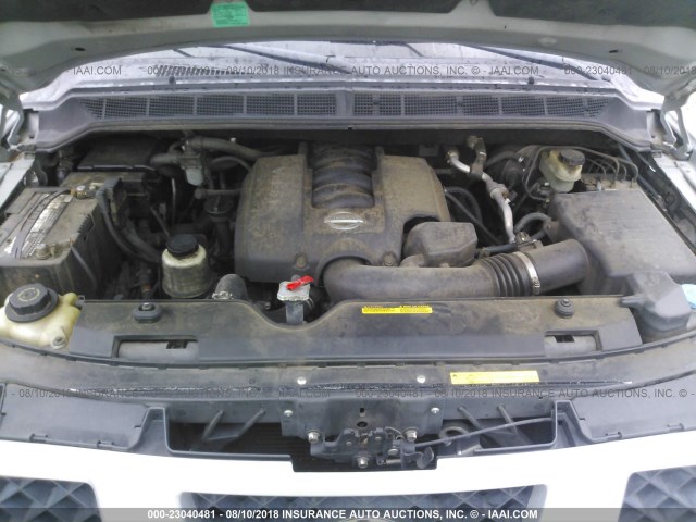 5N1AA08A75N702269 - 2005 NISSAN ARMADA SE/LE SILVER photo 10