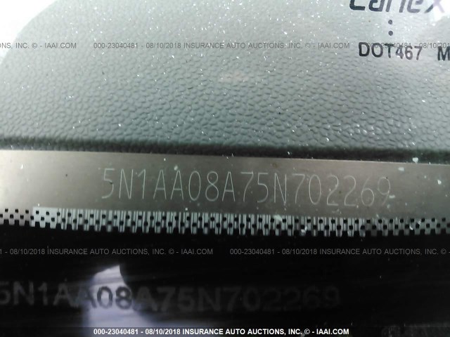 5N1AA08A75N702269 - 2005 NISSAN ARMADA SE/LE SILVER photo 9