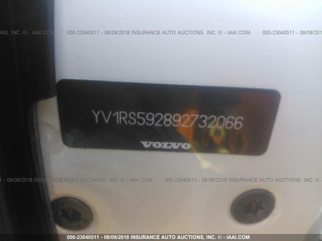 YV1RS592892732066 - 2009 VOLVO S60 2.5T WHITE photo 9