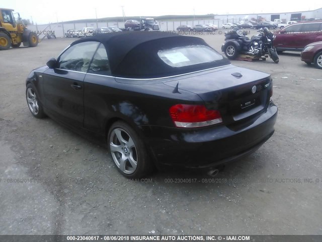 WBAUL73558VE89728 - 2008 BMW 128 I BLACK photo 3