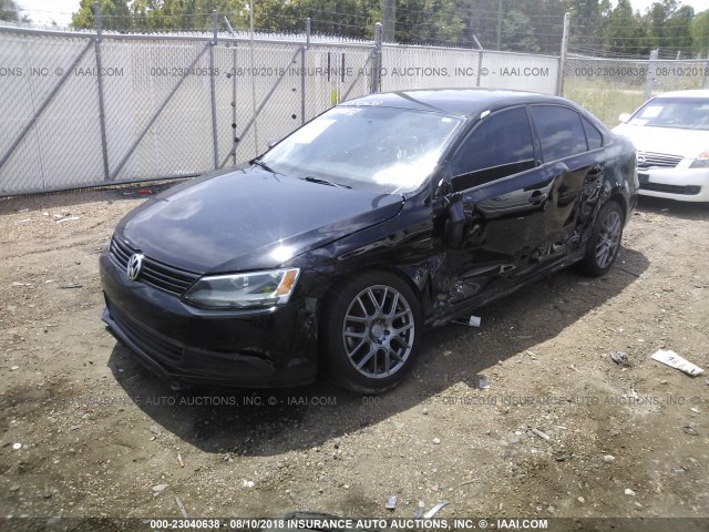 3VW2K7AJ6EM438834 - 2014 VOLKSWAGEN JETTA S BLACK photo 2