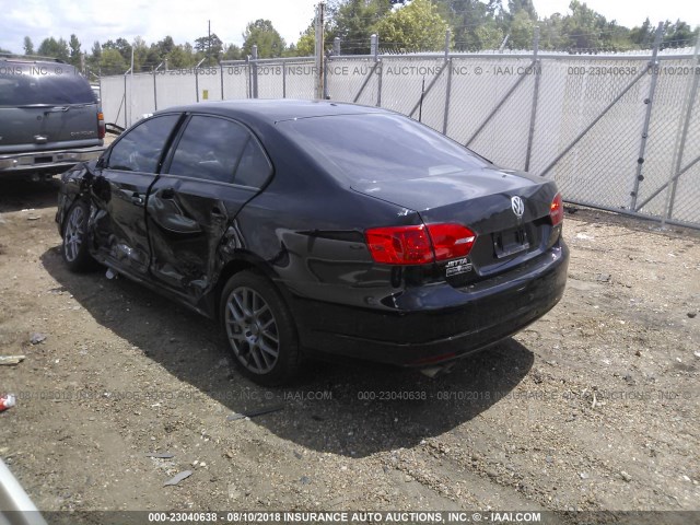 3VW2K7AJ6EM438834 - 2014 VOLKSWAGEN JETTA S BLACK photo 3