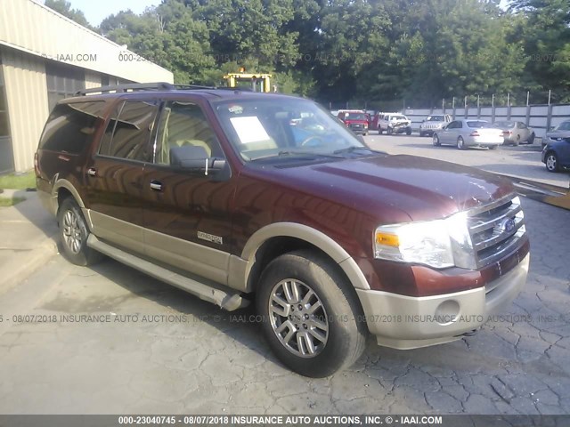 1FMFK18537LA73880 - 2007 FORD EXPEDITION EL EDDIE BAUER RED photo 1