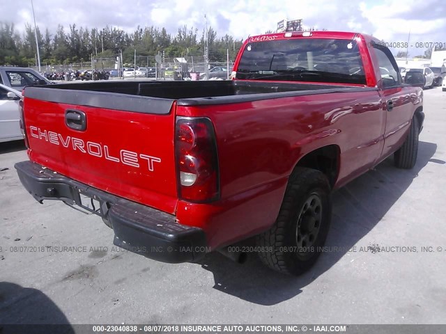 1GCEK14V15Z172083 - 2005 CHEVROLET SILVERADO RED photo 4