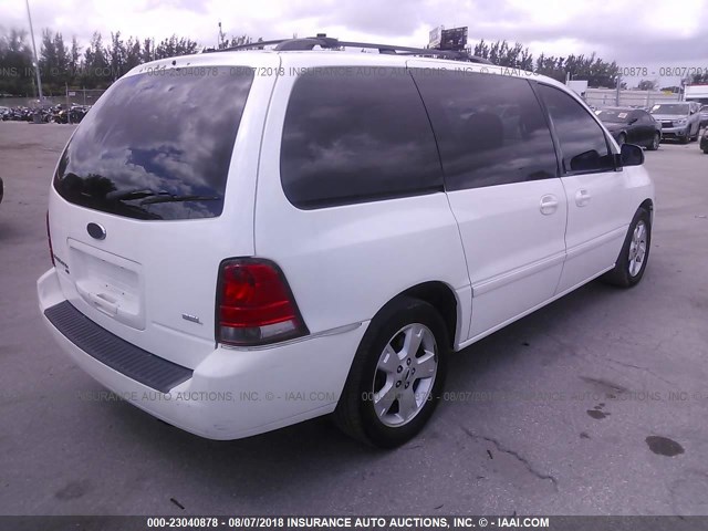 2FMZA52205BA11422 - 2005 FORD FREESTAR SEL WHITE photo 4