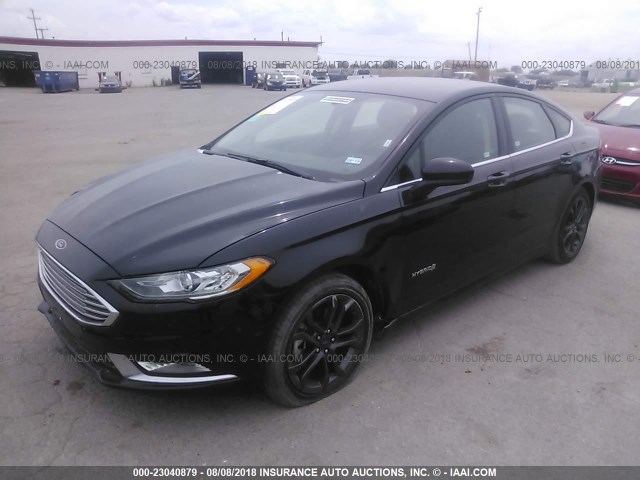 3FA6P0LU6JR103547 - 2018 FORD FUSION SE HYBRID BLACK photo 2