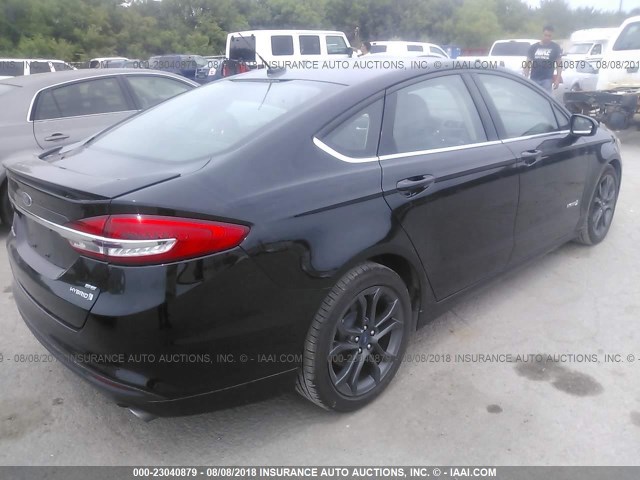 3FA6P0LU6JR103547 - 2018 FORD FUSION SE HYBRID BLACK photo 4