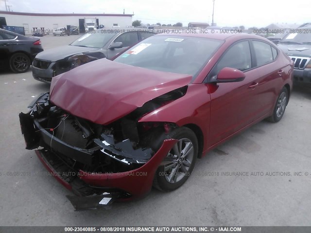 5NPD84LF4JH303532 - 2018 HYUNDAI ELANTRA SEL/VALUE/LIMITED RED photo 2