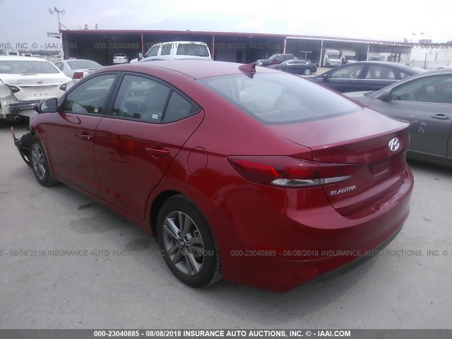 5NPD84LF4JH303532 - 2018 HYUNDAI ELANTRA SEL/VALUE/LIMITED RED photo 3