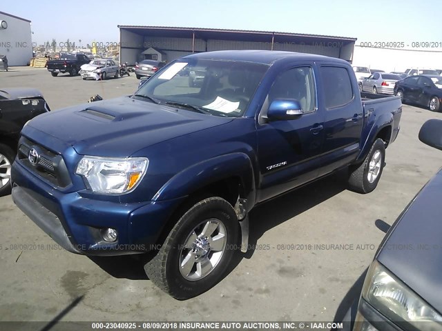 3TMJU4GN5EM168805 - 2014 TOYOTA TACOMA DOUBLE CAB PRERUNNER BLUE photo 2