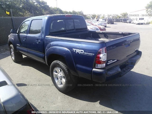 3TMJU4GN5EM168805 - 2014 TOYOTA TACOMA DOUBLE CAB PRERUNNER BLUE photo 3