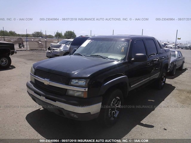 3GNEC12T84G280222 - 2004 CHEVROLET AVALANCHE C1500 BLACK photo 2