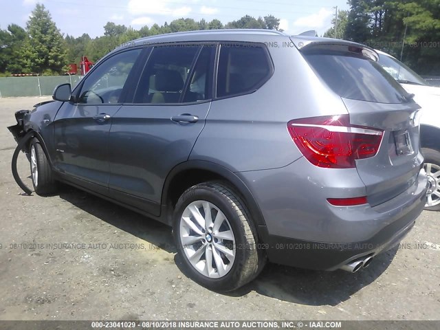 5UXWX9C55F0D55919 - 2015 BMW X3 XDRIVE28I GRAY photo 3