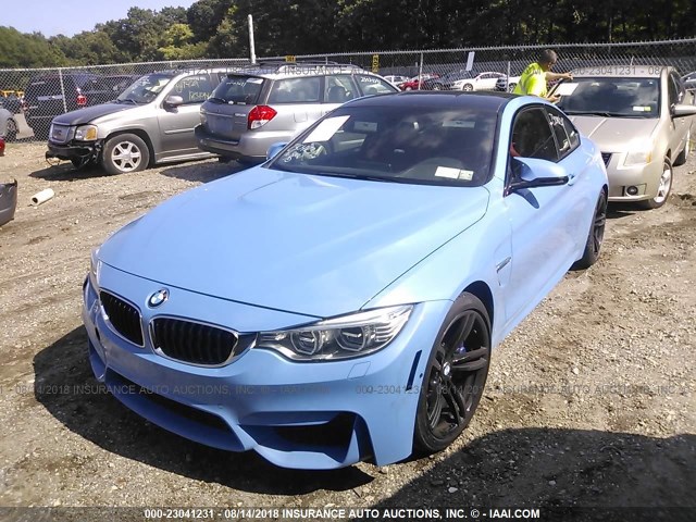 WBS3R9C50GK335586 - 2016 BMW M4 BLUE photo 2