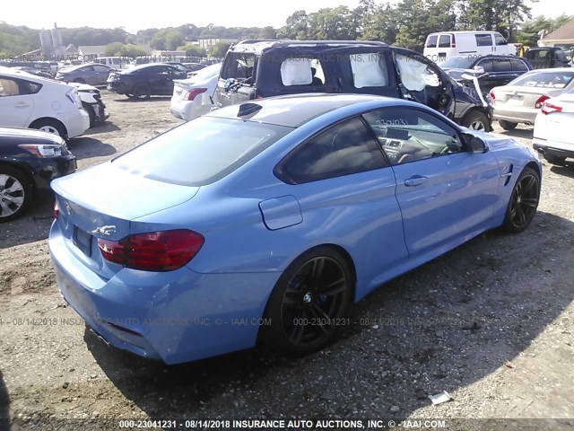 WBS3R9C50GK335586 - 2016 BMW M4 BLUE photo 4