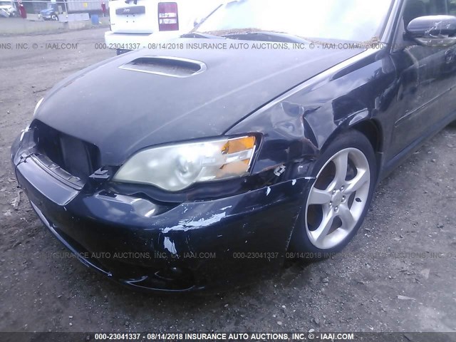 4S3BL676964204083 - 2006 SUBARU LEGACY GT LIMITED BLACK photo 6