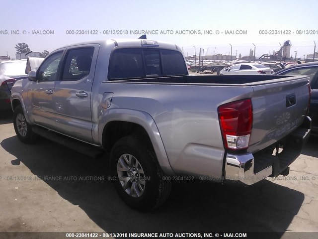 5TFAZ5CN3GX007220 - 2016 TOYOTA TACOMA DBL CAB/SR5/TRD SPORT/OR SILVER photo 3