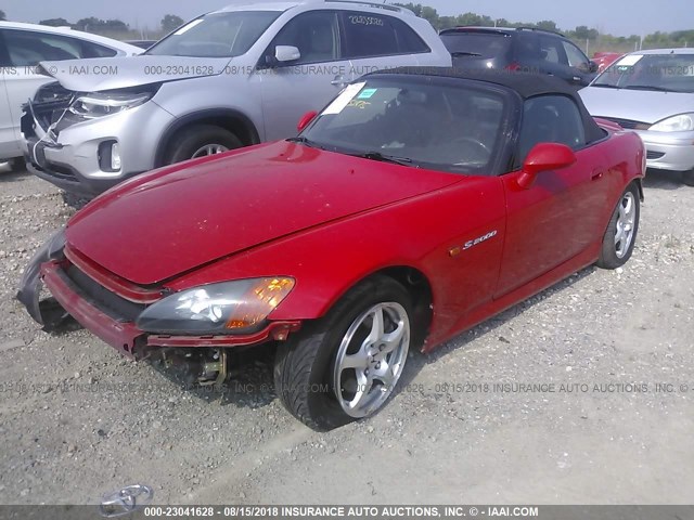 JHMAP11481T007834 - 2001 HONDA S2000 RED photo 2