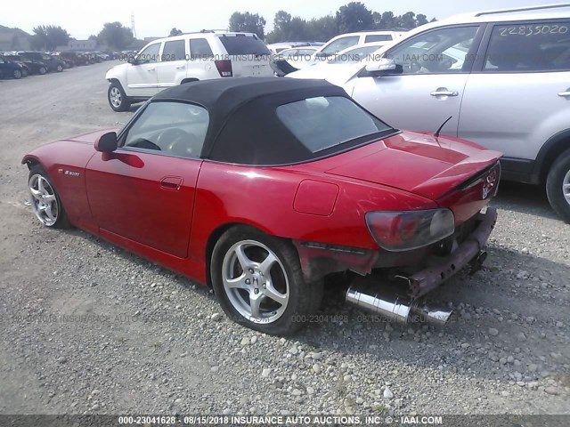 JHMAP11481T007834 - 2001 HONDA S2000 RED photo 3