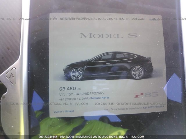 5YJSA1CP8DFP07665 - 2013 TESLA MODEL S Սև լուսանկար 7