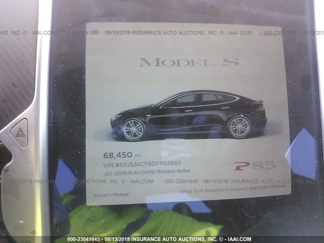 5YJSA1CP8DFP07665 - 2013 TESLA MODEL S BLACK photo 7