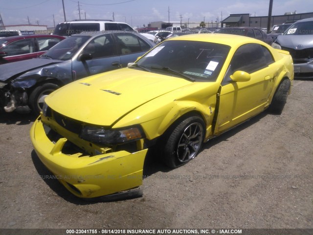 1FAFP48Y03F327965 - 2003 FORD MUSTANG COBRA SVT YELLOW photo 2