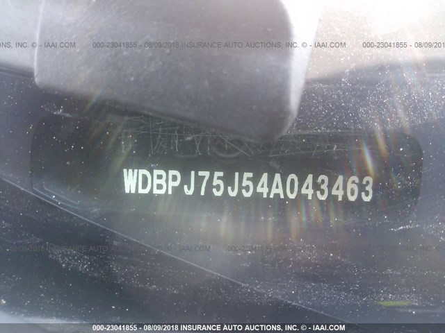 WDBPJ75J54A043463 - 2004 MERCEDES-BENZ CL 500 BLACK photo 9