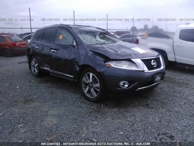 5N1AR2MN0EC730634 - 2014 NISSAN PATHFINDER S/SV/SL/PLATINUM GRAY photo 1