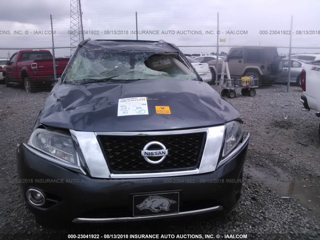 5N1AR2MN0EC730634 - 2014 NISSAN PATHFINDER S/SV/SL/PLATINUM GRAY photo 6