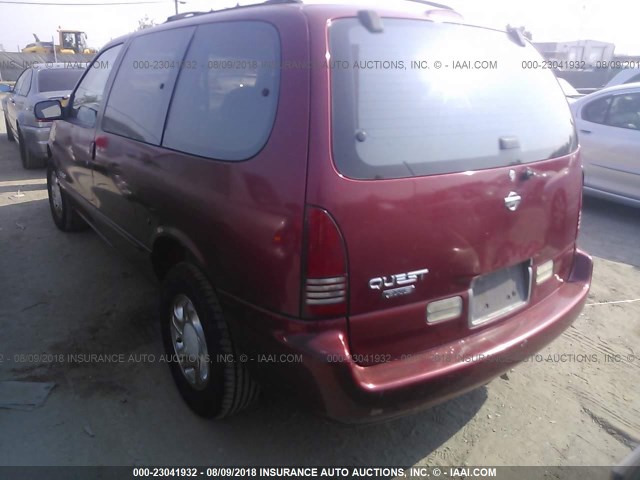 4N2DN111XVD847976 - 1997 NISSAN QUEST XE/GXE RED photo 3