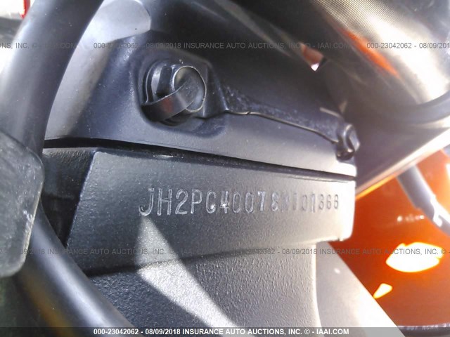 JH2PC40078M101366 - 2008 HONDA CBR600 RR ORANGE photo 10