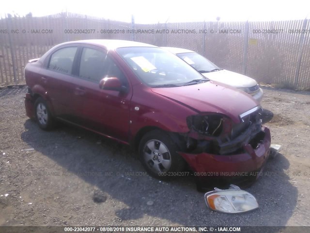KL1TD56697B112005 - 2007 CHEVROLET AVEO LS RED photo 1