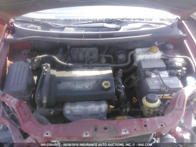 KL1TD56697B112005 - 2007 CHEVROLET AVEO LS RED photo 10