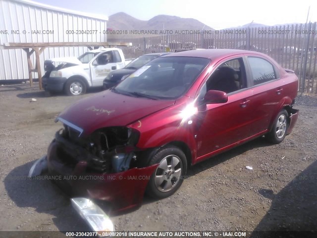 KL1TD56697B112005 - 2007 CHEVROLET AVEO LS RED photo 2