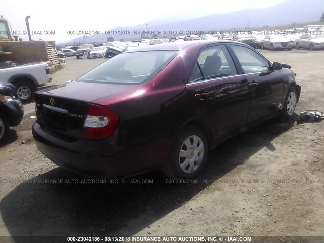 4T1BE32K74U346745 - 2004 TOYOTA CAMRY LE/XLE/SE RED photo 4
