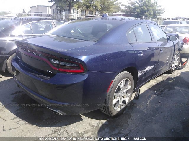 2C3CDXJG5GH140884 - 2016 DODGE CHARGER SXT BLUE photo 4